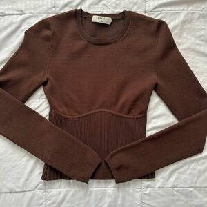 Babaton Chocolate Long Sleeve Top